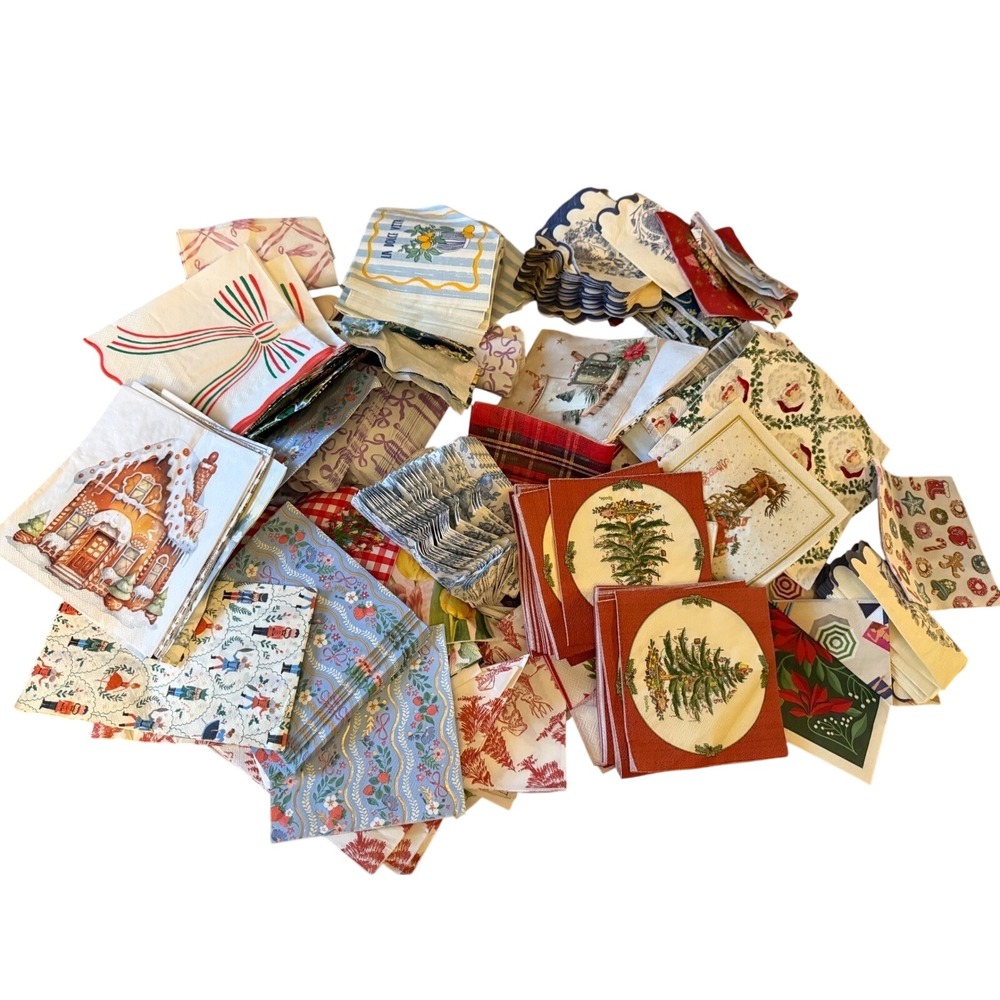HUGE Mixed Lot Decorative Paper Napkins Spode Christmas Gingerbread Nutcracker